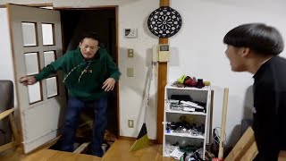 友達の家の中にハンマーで落とし穴作ってみた【ドッキリ】
