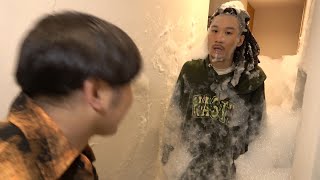 【その後の動画】MYの家を泡マシーンで水没させてみたドッキリ