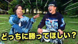 次戦対戦する所英男選手のスポンサーをやっていた咲人君にどっちを応援しているのか聞いてみた