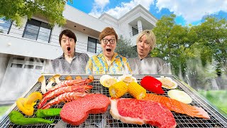 【BBQ】20億円の新居で高級食材バーベキュー&花火したら最高すぎた…
