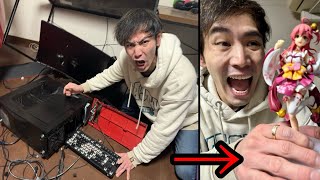 ホロライブファンのPC潰した後さくらみこのフィギュアあげてみたドッキリ【感動】