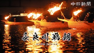 【4K】"Nagaragawa Ukai"  cormorant fishing on the Nagara River in Gifu, JAPAN