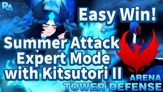 How to EASY WIN Summer Attack Expert Mode with Kitsutori II (4 People)｜Roblox Arena Tower Defense