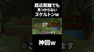 【驚愕神回】超近距離でも見つからないスケルトンw #shorts #マイクラ