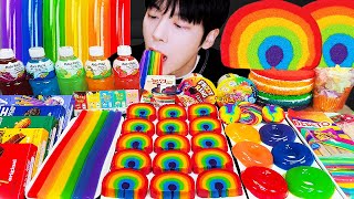ASMR MUKBANG 自家製 ギャラクシー はちみつ ゼリー レインボー デザート アイスクリーム モッパン & レシピ