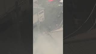集合住宅を焼く火事　1人搬送　大阪・箕面市 #火事 #大阪  #箕面市