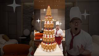 超巨大シュークリームタワー作ってみた　#shorts